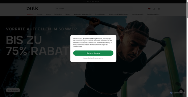 Security scan screenshot of https://www.bulk.com