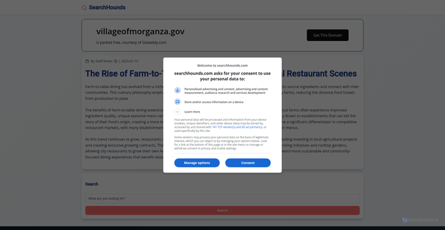Security scan screenshot of https://villageofmorganza.gov/