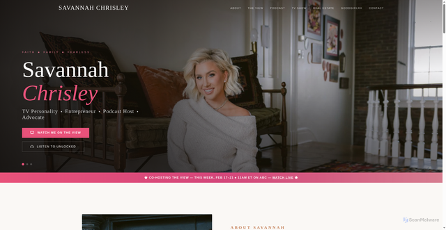 Security scan screenshot of https://savannahchrisley.com/