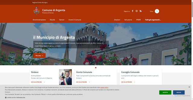 Security scan screenshot of https://www.comune.argenta.fe.it/