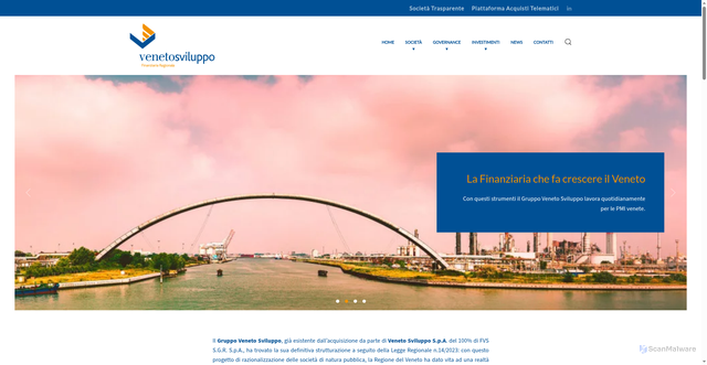 Security scan screenshot of https://www.venetosviluppo.it/