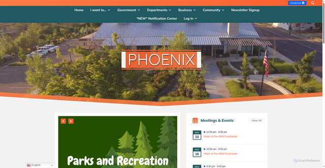 Security scan screenshot of https://www.phoenixoregon.gov/