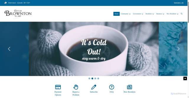 Security scan screenshot of https://browntonmn.gov/