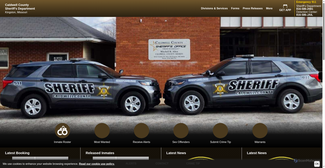 Security scan screenshot of https://www.caldwellcosdmo.gov/