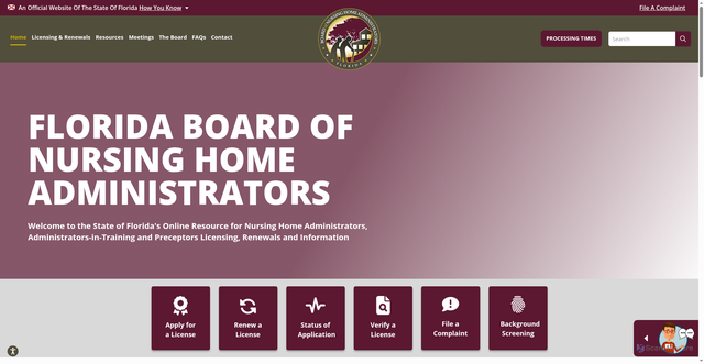 Security scan screenshot of https://floridasnursinghomeadmin.gov/