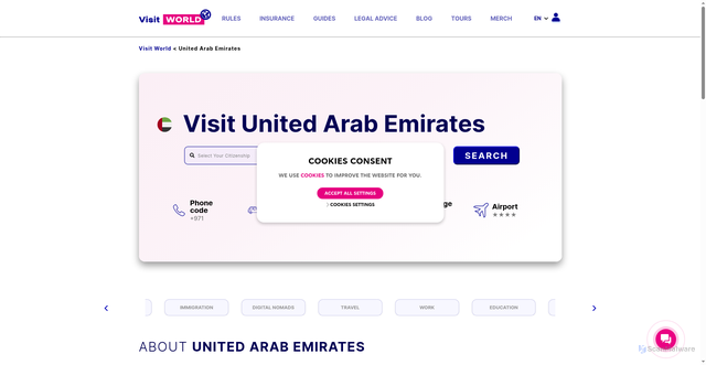 Security scan screenshot of https://visitworld.today/united-arab-emirates/country