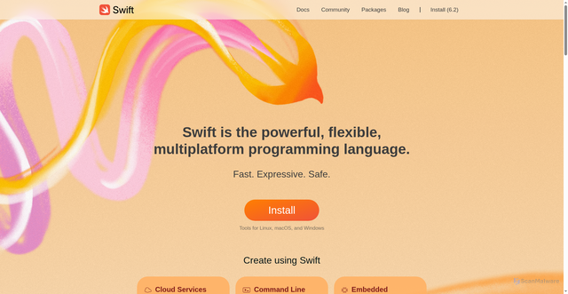 Security scan screenshot of https://swift.org/