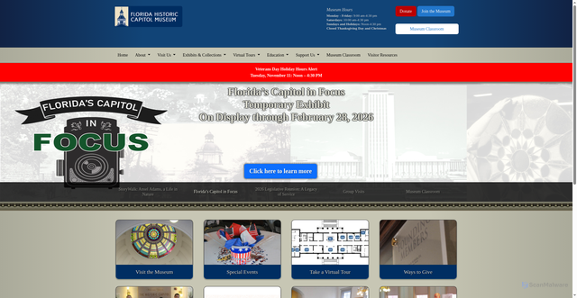 Security scan screenshot of https://flhistoriccapitol.gov/