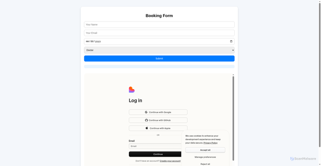 Security scan screenshot of https://appoint-ssd19ez1ox.edgeone.app/