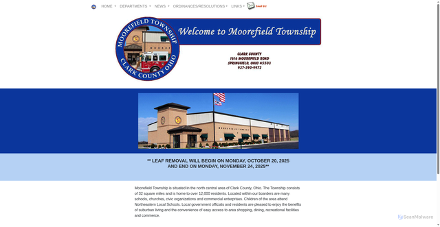 Security scan screenshot of https://moorefieldtownshipclark.gov/