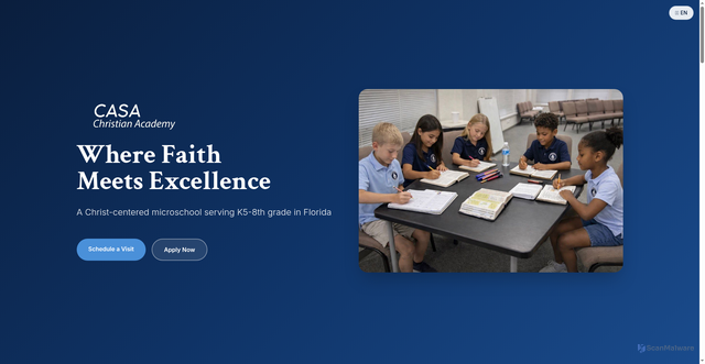 Security scan screenshot of http://casa-christian-academy.pages.dev/