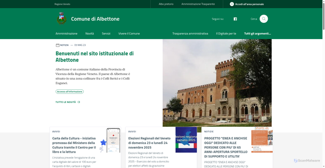 Security scan screenshot of https://www.comune.albettone.vi.it/