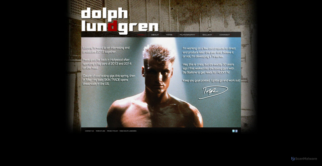 Security scan screenshot of https://www.dolphlundgren.com/