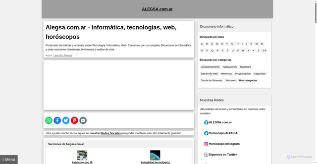Security scan screenshot of https://alegsa.com.ar