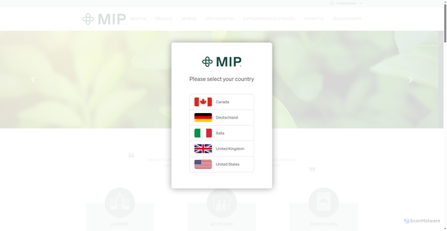 Security scan screenshot of https://mipinc.com