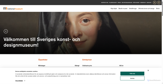 Security scan screenshot of https://www.nationalmuseum.se