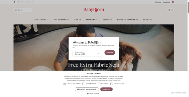 Security scan screenshot of https://BabyBjorn.com