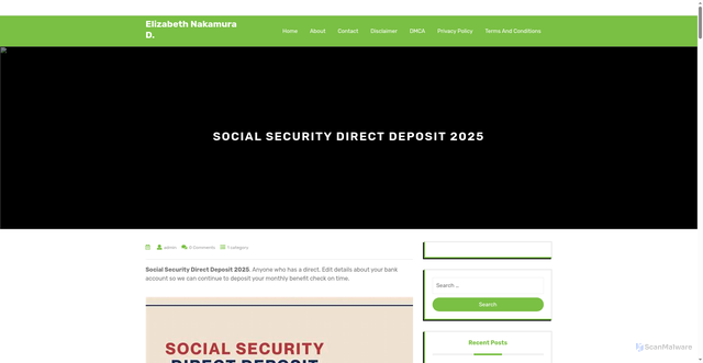 Security scan screenshot of https://christopheryoshidak.pages.dev/xkjr-social-security-direct-deposit-2025-xyniw/