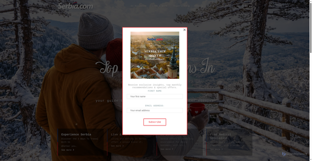 Security scan screenshot of https://serbia.com/