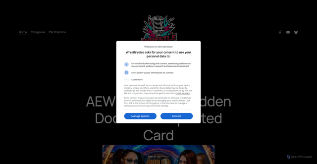 Security scan screenshot of https://www.wrestlevoice.com/pws/aew-x-njpw-forbidden-door-2026