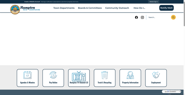 Security scan screenshot of https://hamptonnh.gov/