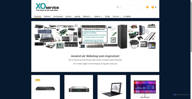 Security scan screenshot of https://xoservice.se