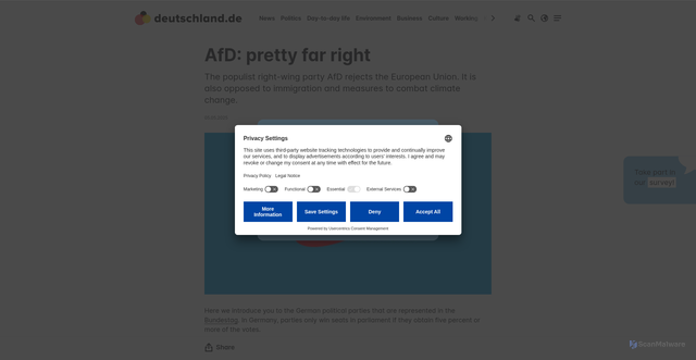 Security scan screenshot of https://www.deutschland.de/en/topic/politics/the-afd-parties-in-the-german-bundestag