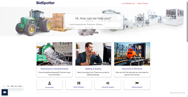 Security scan screenshot of https://bidspotter.zendesk.com