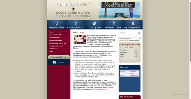 Security scan screenshot of https://www.votemanatee.gov/
