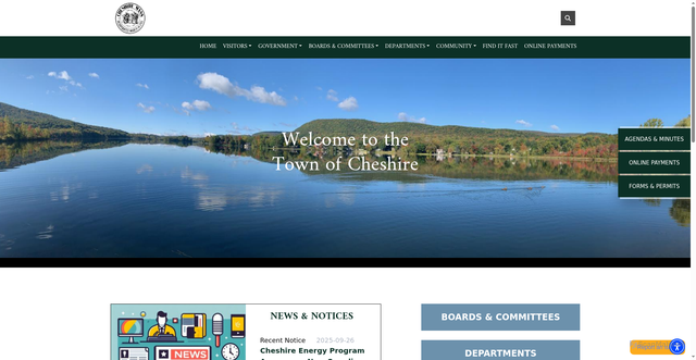 Security scan screenshot of https://cheshire-ma.gov/