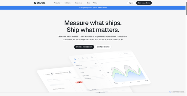 Security scan screenshot of https://statsig.com