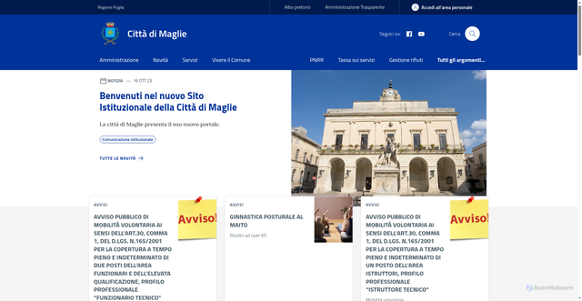 Security scan screenshot of https://www.comune.maglie.le.it/