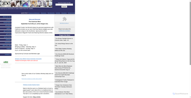 Security scan screenshot of https://zooregon.org