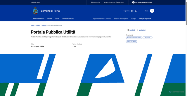 Security scan screenshot of https://www.comune.ferla.sr.it/portal