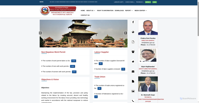 Security scan screenshot of https://dol.gov.np/