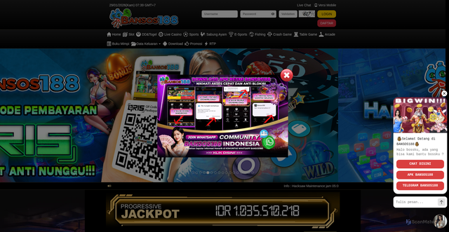 Security scan screenshot of https://noindek2-bansos188.xyz/