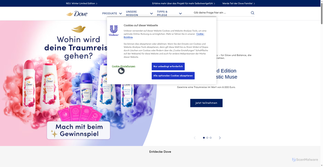 Security scan screenshot of https://www.dove.com/