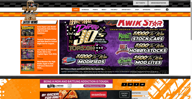 Security scan screenshot of https://www.marshalltownspeedway.com/