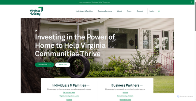 Security scan screenshot of https://virginiahousing.com