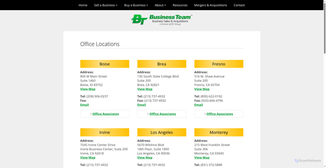 Security scan screenshot of https://www.business-team.com/offices/