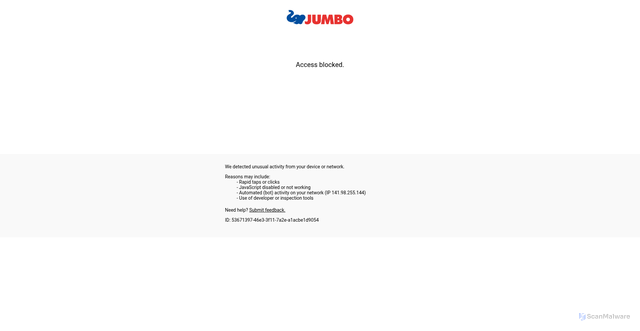 Security scan screenshot of https://www.jumbo.ch
