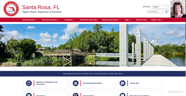 Security scan screenshot of https://votesantarosa.gov/