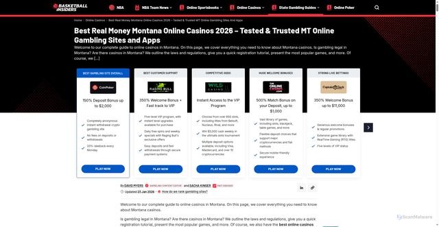 Security scan screenshot of https://www.montanaonlinecasinos.us.com/