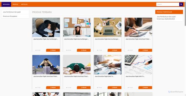 Security scan screenshot of http://pembukuandanpajak.biz.id/