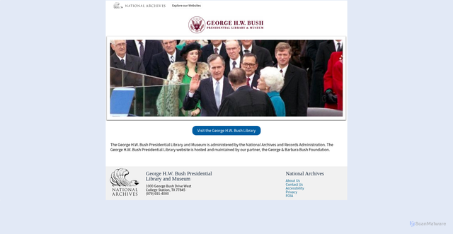 Security scan screenshot of https://bush41library.archives.gov/