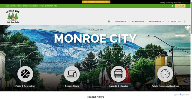 Security scan screenshot of https://monroeut.gov/