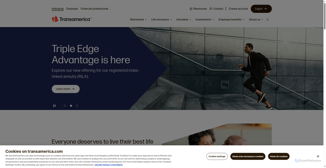 Security scan screenshot of https://transamericavision.com/