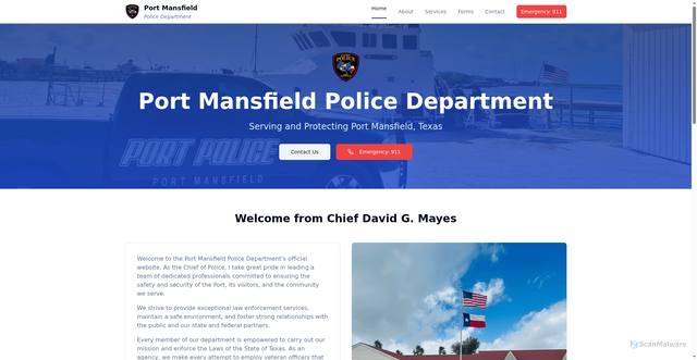 Security scan screenshot of https://www.portmansfieldpd.gov/