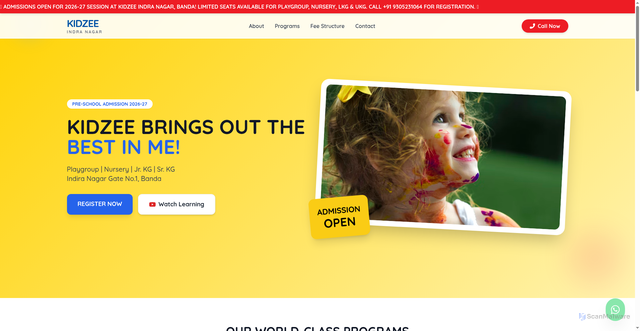 Security scan screenshot of https://kidzee1-draz079v9m.edgeone.app/