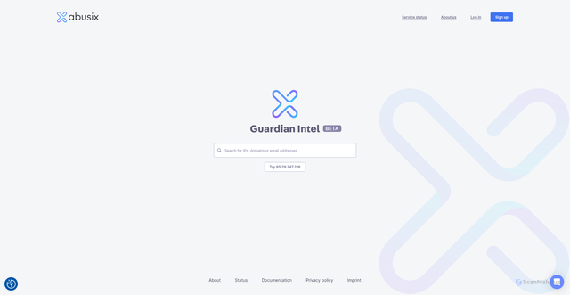 Security scan screenshot of https://app.abusix.com/lookup